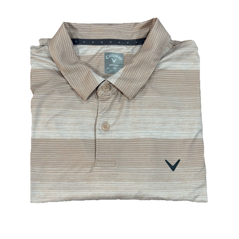 Callaway Polo Golf Shirt Men's Size 2XL Opti-Dri Tan